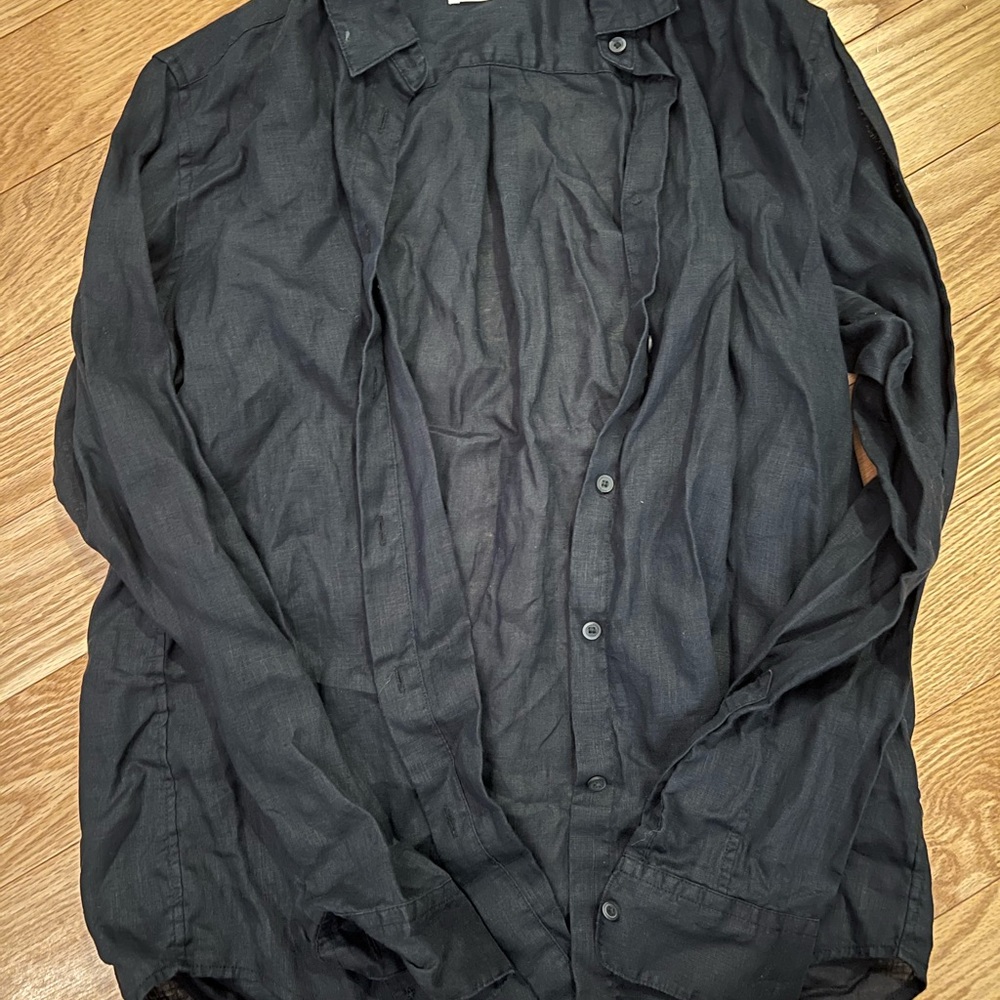 Uniqlo Premium Linen Long Sleeve Shirt - Picture 2 of 2